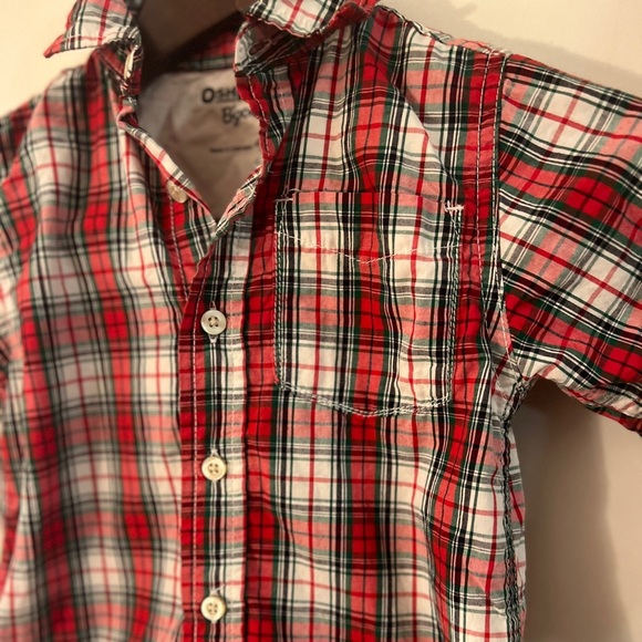 Oshkosh Plaid Button Up Top 4 T EUC - Picture 3 of 11